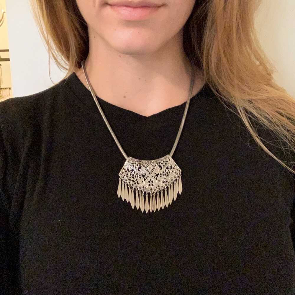 Silver statement necklace